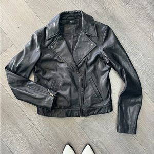ABEL Maha Black Leather Biker Jacket Jacket